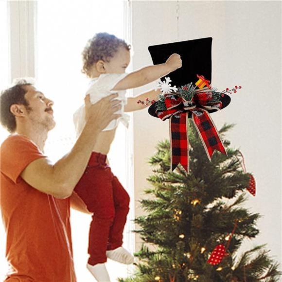 Christmas Tree Topper Hat, Black Velvet Hat 12" x 9" Inches - Picture 8 of 9